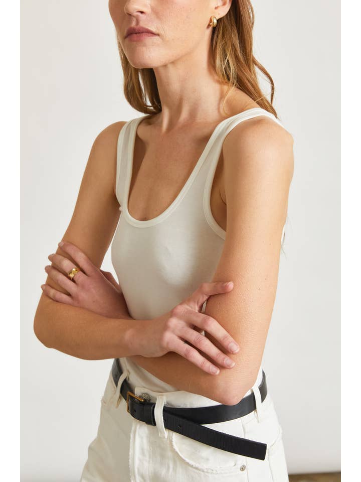 Scoop Neck Tank - White