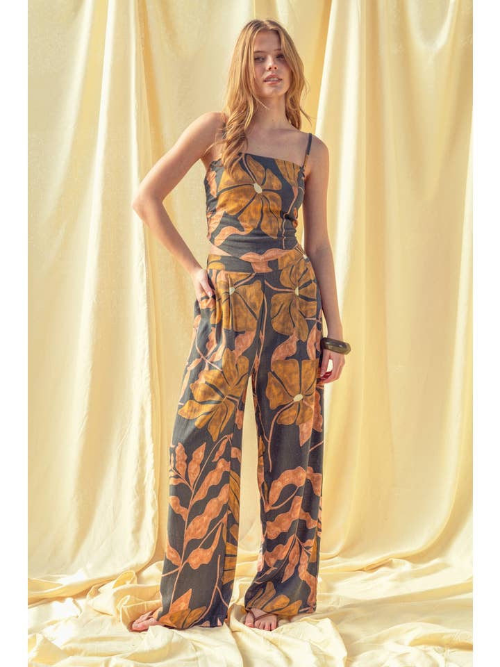 Linen Wide Leg Pants - Multi