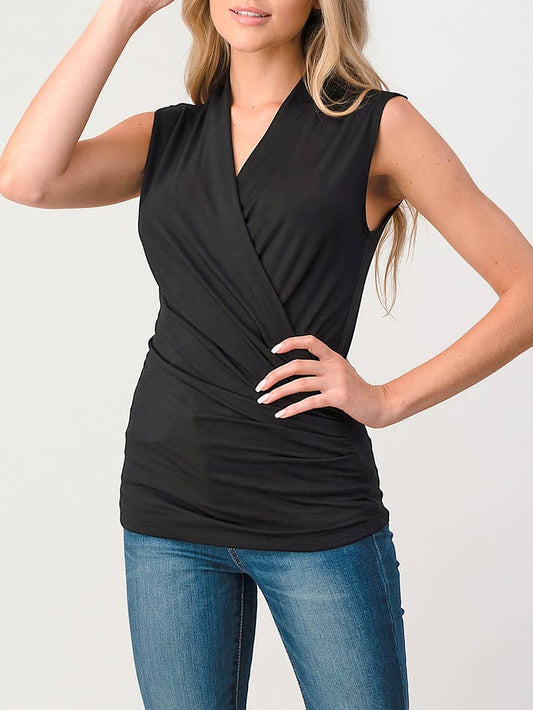 Wrap Style Top - Black