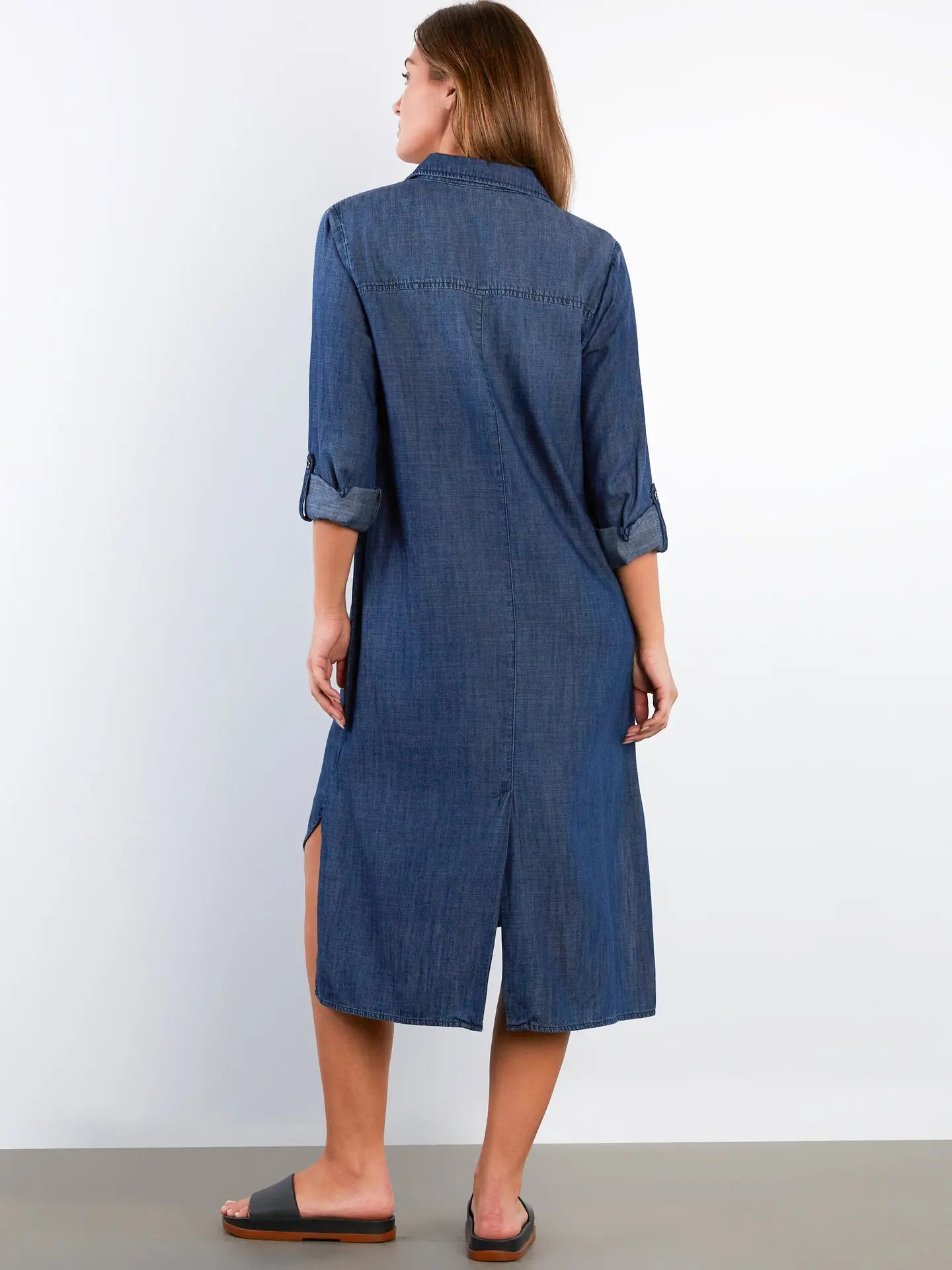 Chill Out Denim Shirtdress - Napa Blue