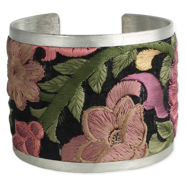 Embroidered Cuff - Purple Elegance