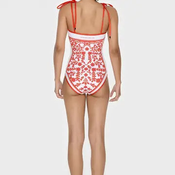 Reversible One Piece Swimsuit - Crossing Red