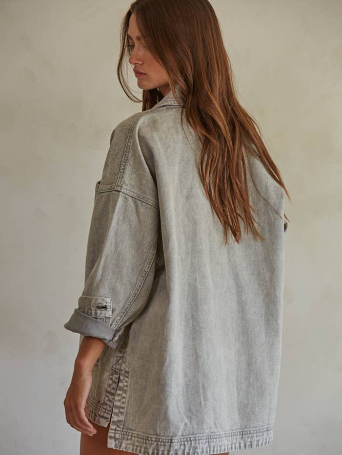 Saige Denim Jacket - Washed Grey