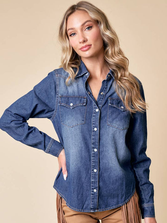 Denim Shirt - Dark Wash - Final Sale