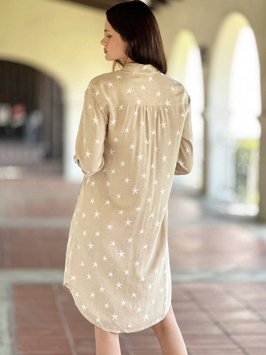 Kick-Back Shirtdress - Seeing Stars