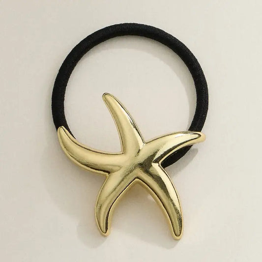 Metallic Starfish Hair Tie - Gold