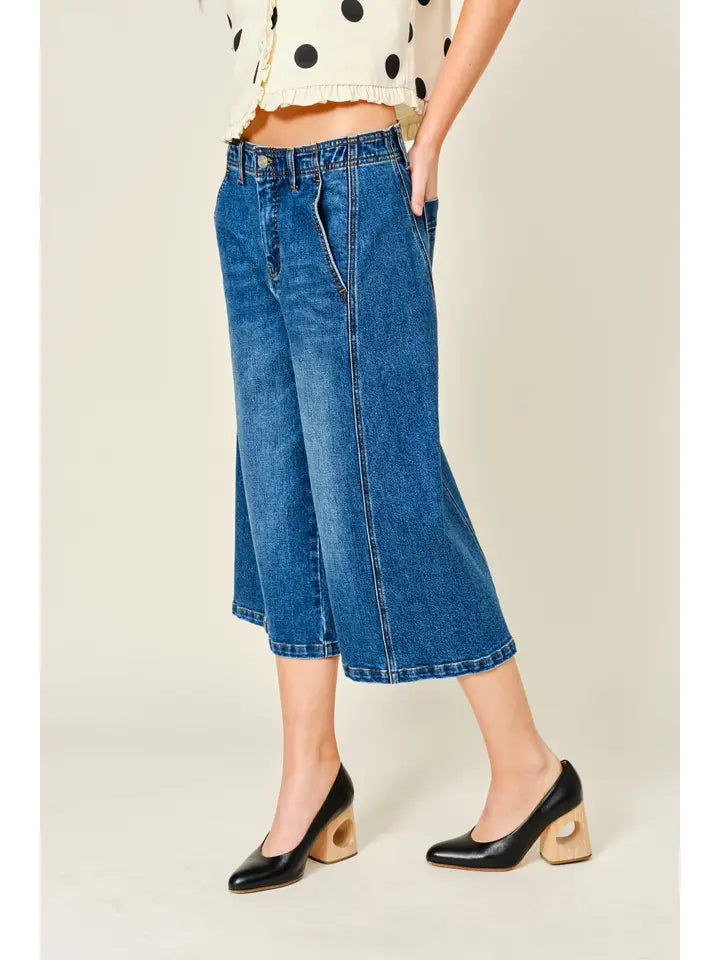 Side Line Bermuda Barrel Shorts - Denim