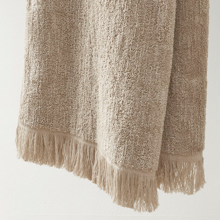 Terry Cotton Fringed 6-Piece Towel Set - Taupe
