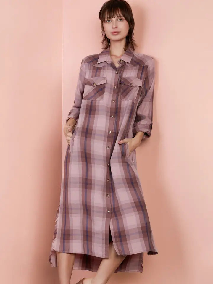 Roundabout Shirtdress - Espresso Plaid