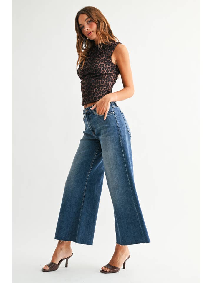 Wide Leg Flare Crop - Medium