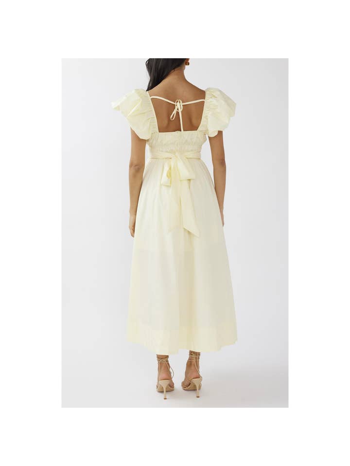 Puff Sleeve Maxi Dress - Banana