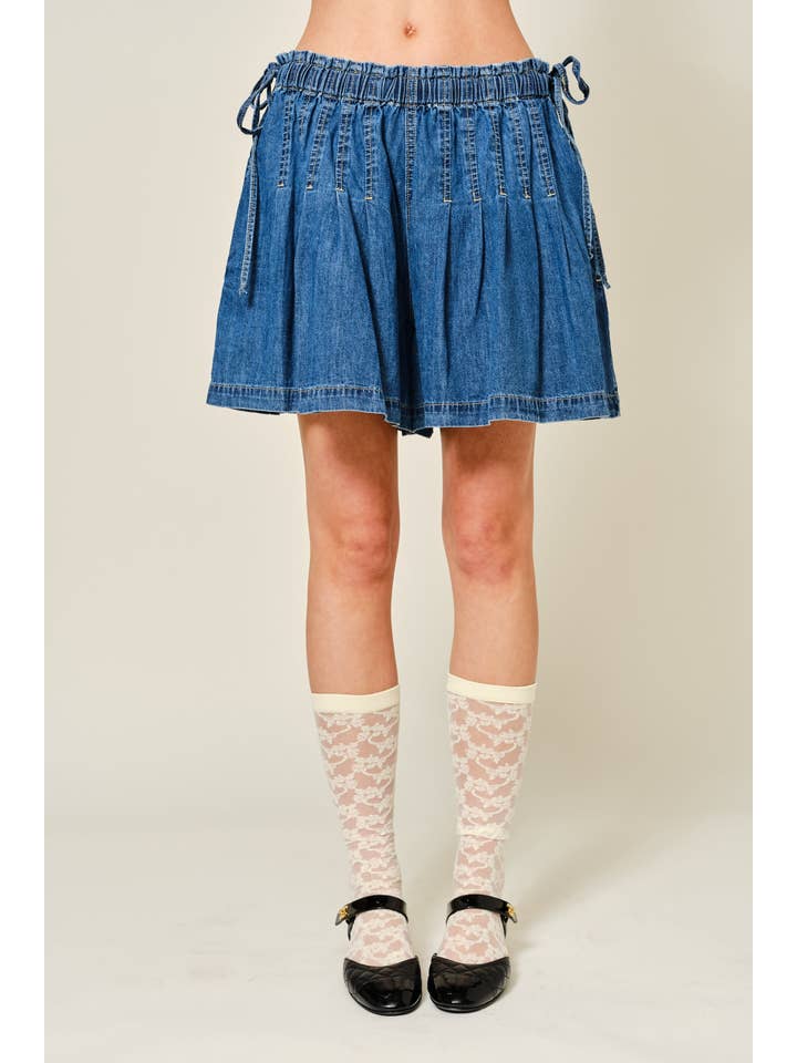 Lovely Flare Shorts - Denim