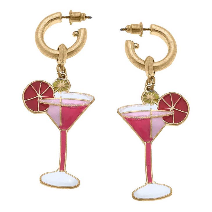 Cosmo Cocktail Earrings - Pink