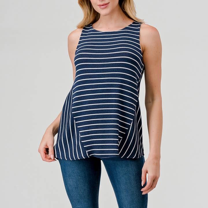 Stripe Tank Top - Navy/White