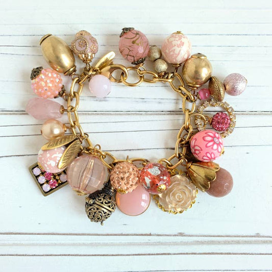 Charm Bracelet - Peony Pink