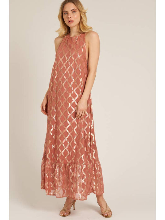 Halter Maxi Dress - Rose Gold