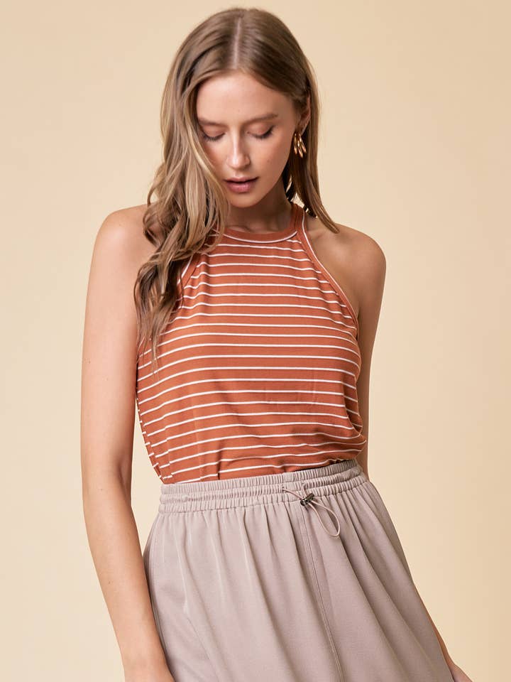 Striped Tank - Toffee