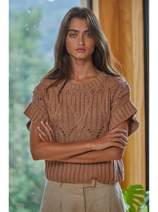 Cali Crochet Top - Brown