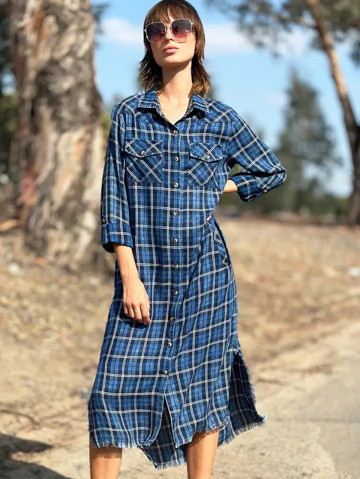 Billy 2-Way Dress - Blu Scotch Plaid