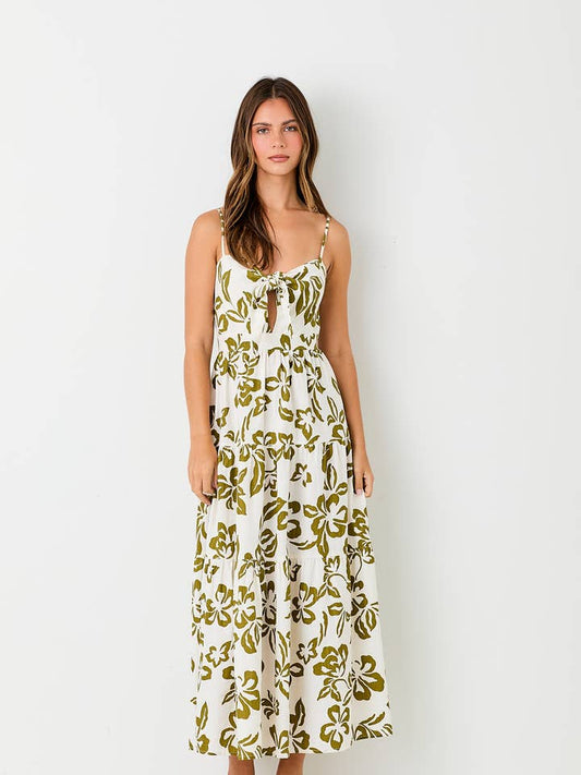 Woven Spaghetti Maxi Dress - Cream