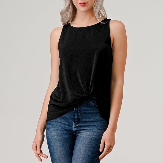 Side Twist Tank - Black