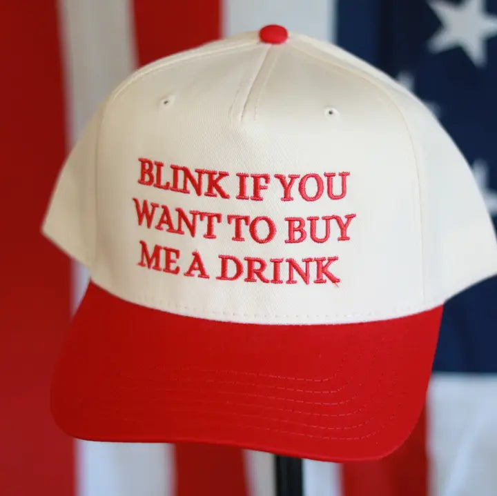 Buy Me A Drink Hat - Red/Cream