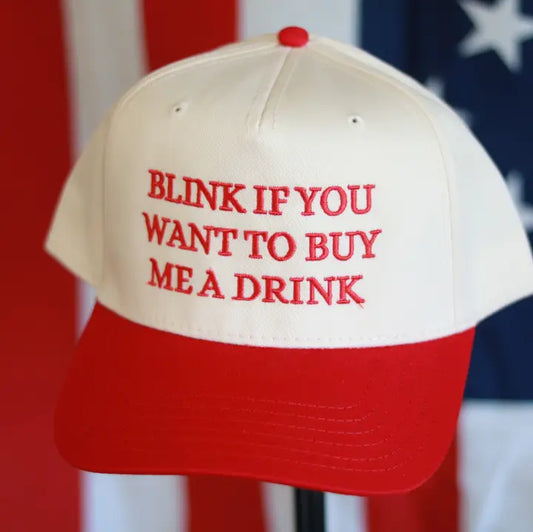 Buy Me A Drink Hat - Red/Cream