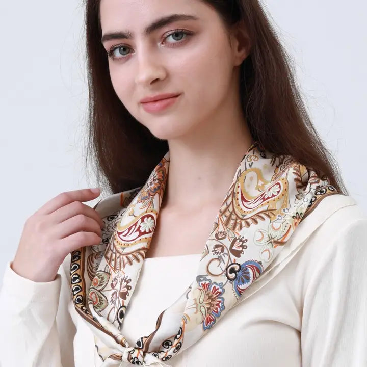 Vintage Print Bandana - Cream