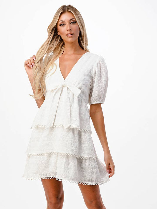 Eyelet Babydoll Dress - White