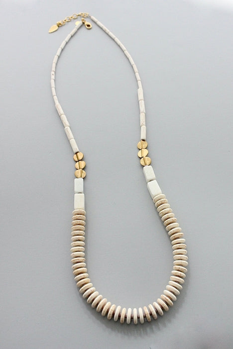 White Magnesite Long Necklace