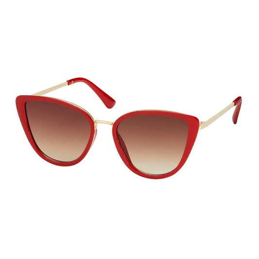 Jade Cat-Eye Sunglasses - Red