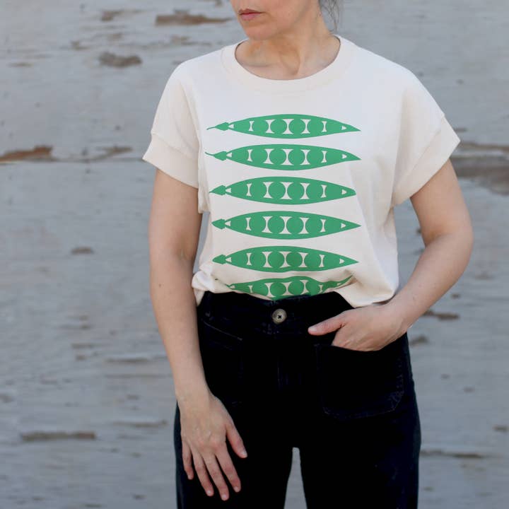 Green Peas in a Pod Boxy Tee - Natural