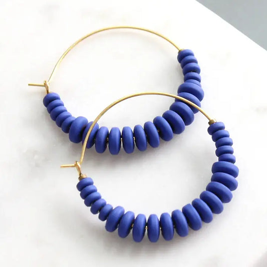 Cobalt Hoop Earrings