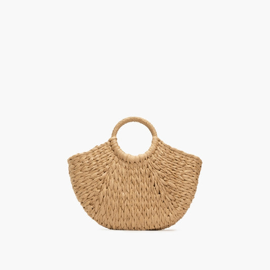 Agnes Half Moon Beach Straw Bucket Tote