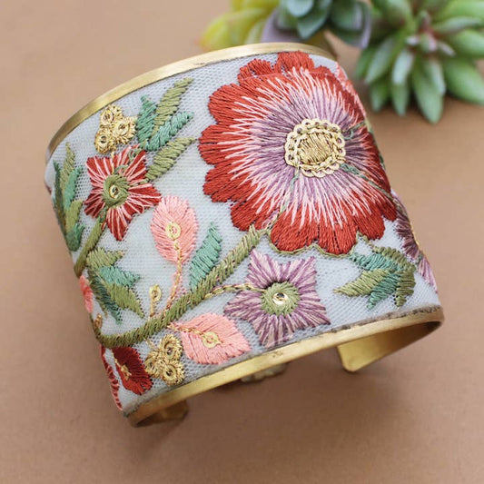 Embroidered Cuff - Autumn Bloom