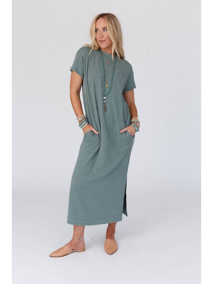 Easy Days Maxi Tee Dress - Seafoam