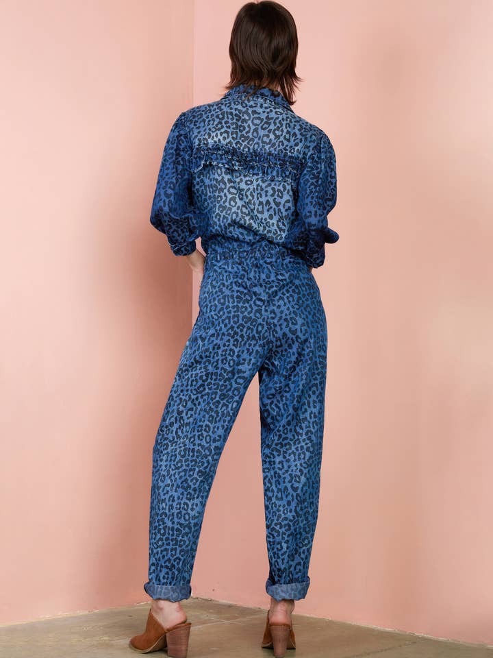 Ace Jumpsuit - Blue Animal Print