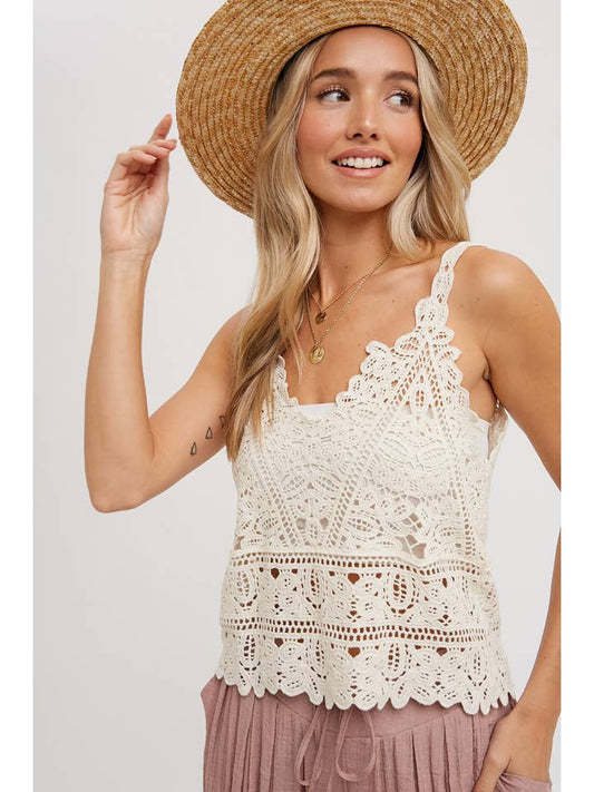 Crochet Cami Top - Natural