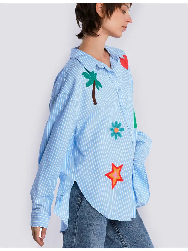 Bali Shirt - Blue Stripe