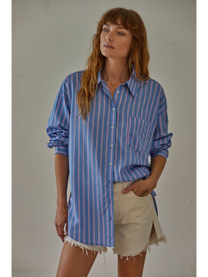 Pink Lagoon Striped Shirt