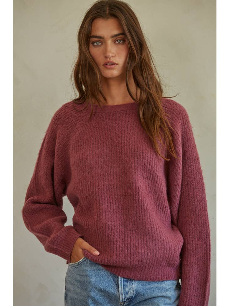 Belle Dia Sweater - Burgundy