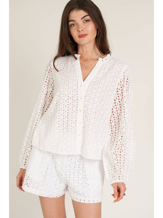 Eyelet Blouse - White