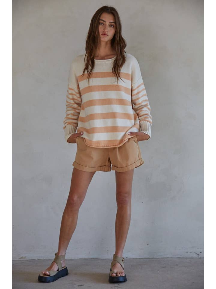 Get Cozy Pullover - Cream/Peach