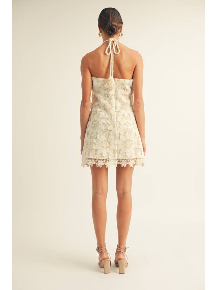Alaia Crochet Mini Dress - Natural