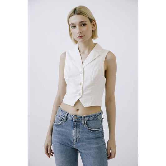 Monochromatic Vest - Ivory