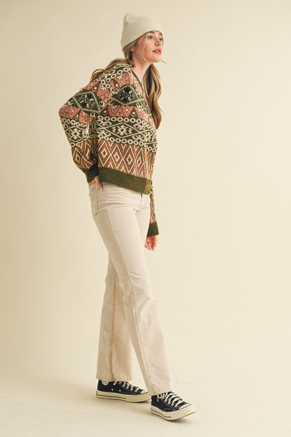 Fair Isle Pullover - Dark Forrest Green Multi