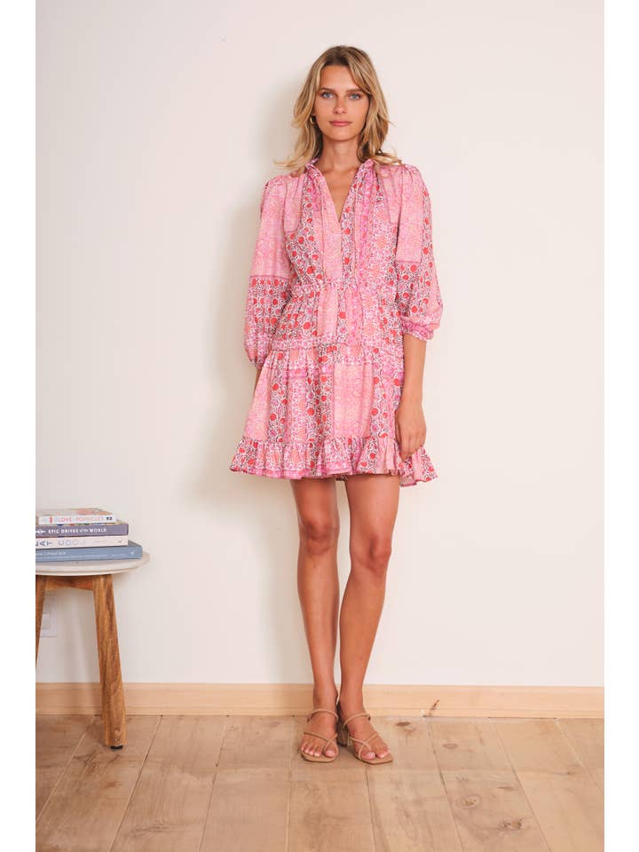 Wes Dress - Pink Patchwork