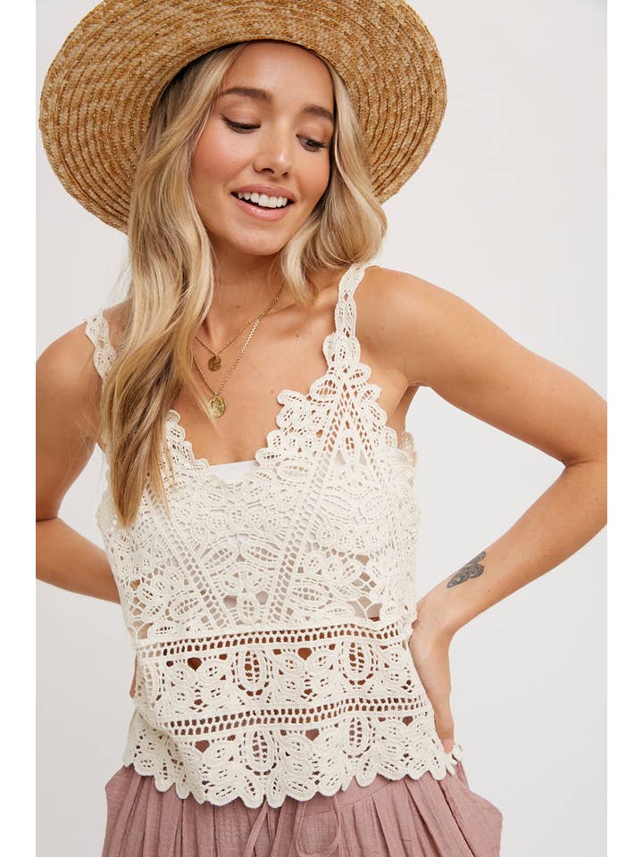 Crochet Cami Top - Natural