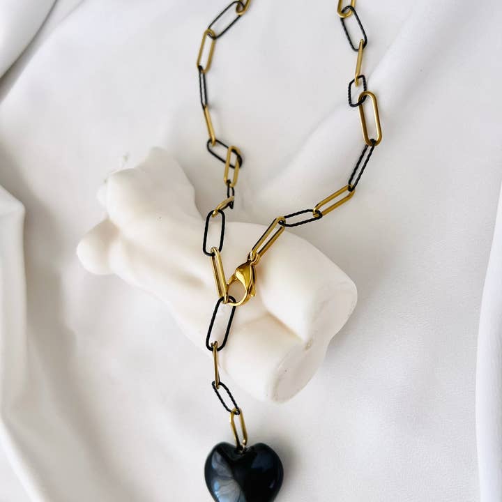 Charm Necklace - Gold Hearts