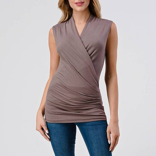 Wrap Style Top - Ash Brown